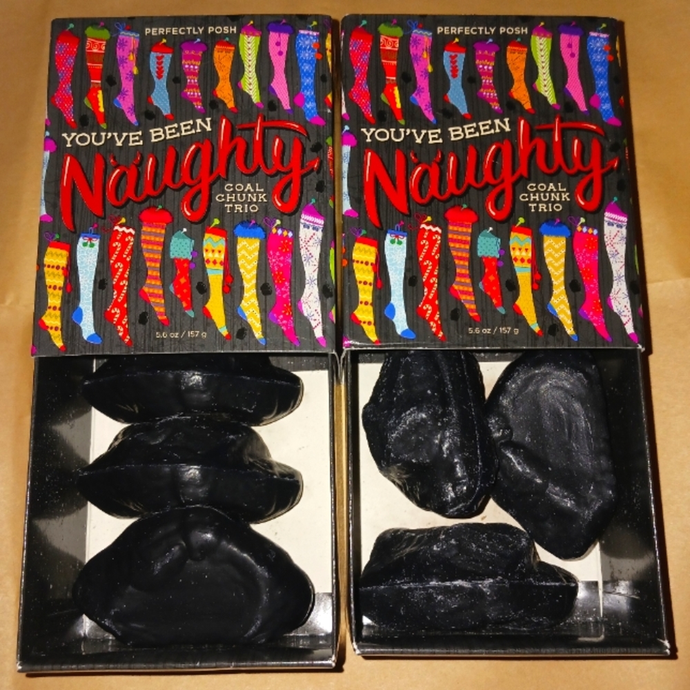 Perfectly Posh You've Been Naughty Coal Chunks 3pc *TWO Boxes*